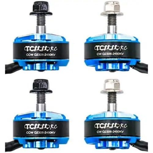 TCMMRC 4pcs 2306 2450KV Brushless Motor 6 Inch 3-5s QAV FPV Racing Drone Quadcopter with NSK High Speed Bearings, 52H Ultra-High Magnetic Steel, Super Heat Dissipation Support 4S