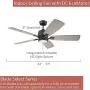 Luminance Kathy Ireland Home Ion Eco LED Ceiling Fan with DC Motor | Hanging Fixture with Dimmable Light Kit, Wall Control, and Downrod Mount | Customizable Size – Blades Sold Separately, Graphite