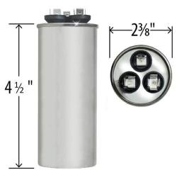PowerWell 60+7.5 uf MFD 370 or 440 Volt Dual Run Round Capacitor PW-60/7.5R Condenser Straight Cool/Heat Pump Air Conditioner - Guaranteed to Last 5 Years