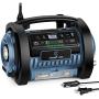 Tire Inflator Air Compressor, 12V DC / 120V AC Dual Tire Pump For Bike, Car Tires, Air Mattres Bed with Deflation and Inflation Modes, Dual Powerful Motors, Digital Pressure Gauge, C P CHANTPOWER
