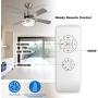 warmiplanet Ceiling Fan with Lights Remote Control, 44 Inch, Brushed Nickel Motor (4-Blades)…