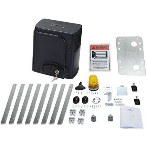 G.T.Master Automatic Rack Sliding Gate Opener Kit- Gear Track Driveway Security Door Operator Hardware with Remotes and Sensor for Slide Gate up to 1300lbs and 27ft (SL1300)