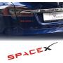 Compatible with Tesla SpaceX Sticker 3D Car Rear Trunk Emblem Sticker for Tesla Accessories (SpaceX Red)