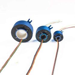 Taidacent Hollow Slip Ring Signal Power Continued 2/4/6/12 Road Collector Ring Conductive Electric Motor Slip Ring Rotating Connector (Inner hole 12.7mm Outer diameter 54mm 4 Wire 10A)