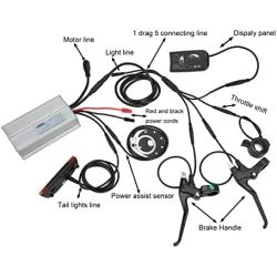 SPYMINNPOO Electric Motor Controller, 36V/48V 30A Waterproof Speed Controller with S810 Display Kit for E-Bike Motor