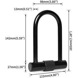 Alston U Lock Bike Heavy Duty Lock with Mounting Bracket 5.5 Inch Secure Anti Theft Lock for Motorcycle Mountain Electric Folding Bike Garage Fence Gate