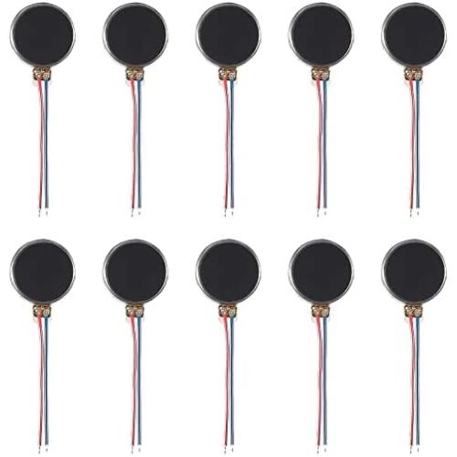 DIANN 10pcs Mini Vibration Motors DC 3V 12000rpm Flat Coin Button-Type Micro Vibrating Motor 10mmx3.4mm for Mobile Cell Phone Pager Tablet Household Appliances