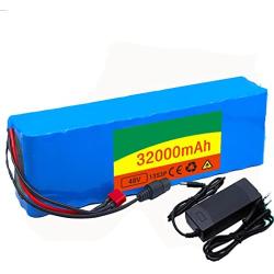 SHENGANG Electric Bike Battery 48v 32Ah 18650 Li-ion Battery Pack,Replaceable Battery Pack with BMS+54.6V 2A+Charger,for 200W-1000W Motor Electric Bike Electric Scooter