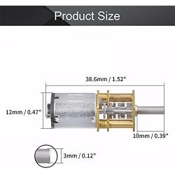 Fielect Mini Gear Motor DC 12V 40RPM Micro Gear Motor, Speed Reduction Motor N20 for RC Car, Robot Model, DIY Engine Toys