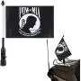 Black Motorcycle Flag Mount Fold Down 90° With POW - MIA Motorcycle Flag 6x9 Flag Pole Holder Fit 1/2 Motorcycle Luggage Rack For Harley Davidson Road King Touring Spring Honda Goldwing