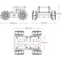 Mecanum Wheel Chassis Car Kit with TT Motor, Aluminum Alloy Frame, Smart Car Kit for DIY Education Robot Car Kit