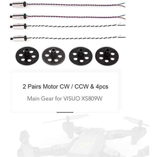 Vehicles-OCS 2 Pairs 8520 Coreless Motor CW/CCW & 4pcs Main Gear for VISUO XS809W XS809HW FPV Quadcopter Drone RC Airplane Quad Parts