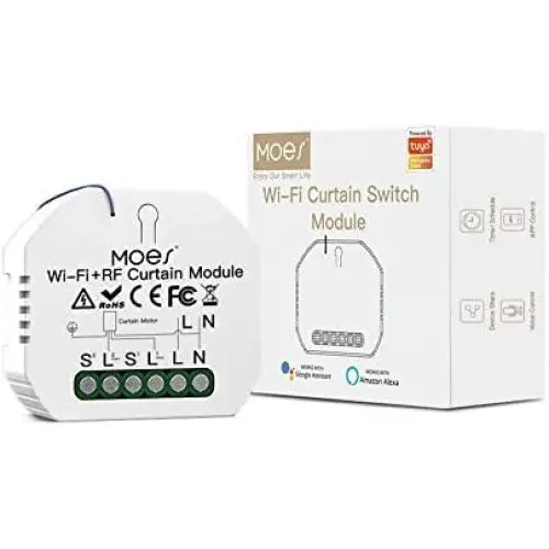 Module Électronique de Commande de Stores avec RF WiFi pour Moteur à Rouleau, Contrôle à Distance Sans Fil Tuya, Compatible avec Alexa Google Home Module Électronique de Commande de Stores avec RF WiFi pour Moteur à Rouleau, Contrôle à Distance Sans Fil Tuya, Compatible avec Alexa Google Home
