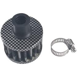 Miaowa 2PCS 12mm Air Filter Carbon Fiber Cold Air Intake Filter Breather Turbo Vent Air Intake Filter Cleaner Black Universal compatible with car and Motorcycle