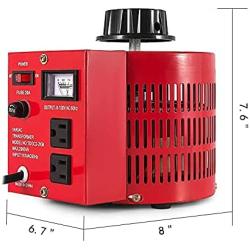 tonchean 2000VA Auto Transformer Variable Voltage Transformer Variac Variable Transformer 20Amp Auto AC Variable Voltage Converter 110V Input to 0-130V AC Output for Industries Equipment Appliances