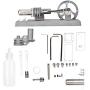 Metal DIY Stirling Model, Hot Air Stirling Engine Education Toy Electricity Power Generator Model for Kids Student