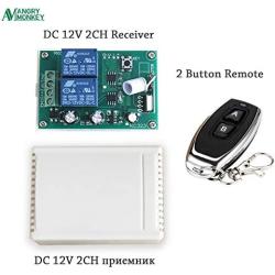 Calvas 433Mhz Wireless RF Switch DC12V Relay Receiver Wireless Remote Controls For DC Motor Forward and Reverse Controller - (Color: Remote Only KT05)