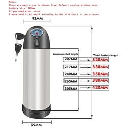 Jieoto 24V 8Ah 10Ah 12Ah 15Ah Lithium Li-ion Bottle Electric Bike Battery Mountain Bike Battery for 250W 350W Motor,with Charger & Safety Lock
