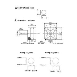 Iverntech 42 Nema 17 Stepper Motor 23mm Body for Titan Extruder 3D Printer 1.8 Stepper Angle 1.5A 2 Phase 4-Lead with 1M Cable