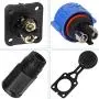 Trolling Motor Plug Receptacle Set, 12V/24V/ 36V/48V Plug for Trolling Motor/ Down Rigger/Fishing Reel,Waterproof Marine Boat DC Power Connector
