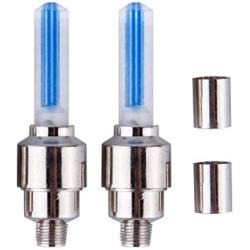 Bike Wheel Lights, 2pcs Led Wheel Lights Bicycle Wheel Tyre Tire Valve Cap Led Neon Flash Lamp for Car Motorcycle Bicycle Blue