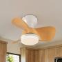 EKIZNSN 22 Modern Small Low Profile Flush Mount Ceiling Fan with Lights Remote Control, 6 Speed DC Motor and 3 Blade Ceiling Fans, White
