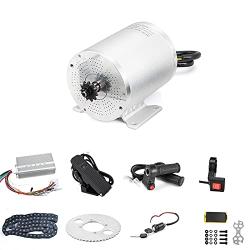 High Speed Brushless DC Motor Kits 2000W 60V Electric Gokart Motor 4250RPM Rated Mid Motors with Controller Pedal Throttle for E-Scooter E-Bike Dirt Bike Motorcycle