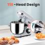Yoifo 7 Speed Stand Mixer（inclued P Speed）- Peak Power 600W Kitchen Electric Mixer，4.75-QT Tilt-Head Food Mixer with Dough Hook, Whisk, Beater & BPA-Free Dust Cover (Silver)