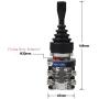BestTong AC 380V 15A Cross Switch 4 Position 4 Contacts Momentary Normal Open NO Joy Stick Joystick Switch Monolever Controllers