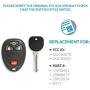 Keyless2Go Replacement for Keyless Entry Car Key Vehicles That Use 4 Button 15913421 OUC60270, Self-Programming - with New Uncut Transponder Ignition Car Key Circle Plus B111