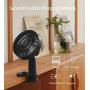 Small Desk Fan, Portable Rechargeable Clip on Fan with Remote Control, Oscillating USB Battery Operated Stroller Fan 6 Inch 4000mAh Cooling Personal Fan 19 Speeds Strong Airflow Ideal for Bedroom Outdoor Camping Travel Home Office (Black)