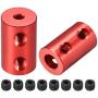 uxcell 3mm to 6mm Bore Rigid Coupling Set Screw L20XD12 Aluminum Alloy,Shaft Coupler Connector,Motor Accessories,Red,2pcs