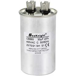 BlueNatHxRPR 30 MFD uF Motor Run Capacitor Well Pump Run Capacitor CBB65 Single Round Capacitor