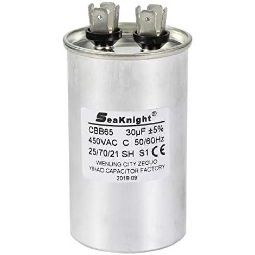 BlueNatHxRPR 30 MFD uF Motor Run Capacitor Well Pump Run Capacitor CBB65 Single Round Capacitor