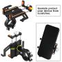 Motoforti Motorcycle Handlebar Cell Phone Holder 360° Rotatable Aluminum Alloy Phone Clip for ATV Scooter for Most 3.5-7 Inch Smartphones Black Orange