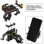 Motoforti Motorcycle Handlebar Cell Phone Holder 360° Rotatable Aluminum Alloy Phone Clip for ATV Scooter for Most 3.5-7 Inch Smartphones Black Orange