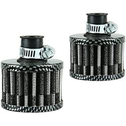 Miaowa 2PCS 12mm Air Filter Carbon Fiber Cold Air Intake Filter Breather Turbo Vent Air Intake Filter Cleaner Black Universal compatible with car and Motorcycle