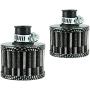 Miaowa 2PCS 12mm Air Filter Carbon Fiber Cold Air Intake Filter Breather Turbo Vent Air Intake Filter Cleaner Black Universal compatible with car and Motorcycle