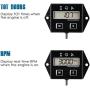 Runleader Digital Hour Meter Tachometer, Maintenance Reminder, User Shutdown , Use for ZTR Lawn Mower Tractor Generator Marine Outboard ATV Motor Snowmobile and Gas Powered Equipment (1)