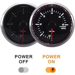 MOTOR METER RACING 6000 RPM Universal Electronic Tachometer Tacho Gauge Meter - 2-1/16