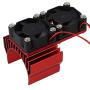 Mxfans N10108 Red Aluminum Alloy Plastic Motor heatsink with 2 Fans for RC 1:10 Car 540 550 Motor Heat Sink