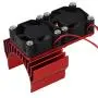 Mxfans N10108 Red Aluminum Alloy Plastic Motor heatsink with 2 Fans for RC 1:10 Car 540 550 Motor Heat Sink