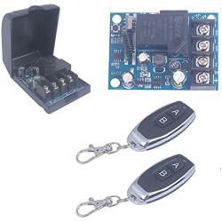 Remote Control Switch,DC 12V/24V/48V/40A Relay Wireless Light Switch 12V-48V Wide Voltage for Anti-Theft Alarms Garage Door Motor 433Mhz Transmitter and Receiver (2X Control 433MHz)