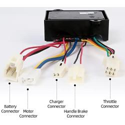 LotFancy 24V Control Module for Razor Dirt Quad Version11+, With 5 Connectors, 6 Pins Throttle, Part Number: W25143069015, Model: HB2430-TYD6-FS-ROHS