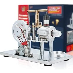 DjuiinoStar Hot Air Stirling Engine, Solid Metal Construction, Electricity Generator (DHA-BG-405)