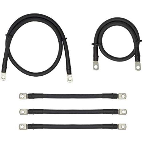 Aftermarket 1/0 Gauge Golf Cart Battery Cables Fits EZGO RXV Golf Carts - Cables 5 Piece Set
