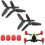 Propeller Spare Blades for DJI FPV Drone Accessories (Red) - Gift Propeller Motor Dust-Proof Protection Cover