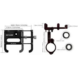 DS. DISTINCTIVE STYLE Aluminum Universal Bike Phone Mount for 31.8 mm Handlebar 360 Degree Rotatable Motorcycle Phone Holder Adjustable Cycling Phone Mount - Black