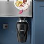 Kraus KWD100-75MBL WasteGuard Continuous Feed Garbage Disposal with 3/4 Horsepower Ultra-Quiet Motor for Kitchen Sinks with Power Cord and Flange Included, 15.25 inch, Black