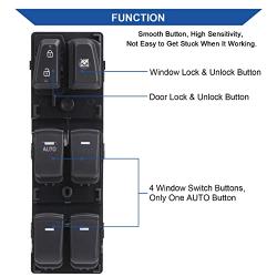 Obaee Master Power Window Switch Main Control Button Compatible with Hyundai Sonata 2011 2012 2013 2014 Replacement OEM 93570-3S000RY DWS545 Front Left Driver Side (Black Color)